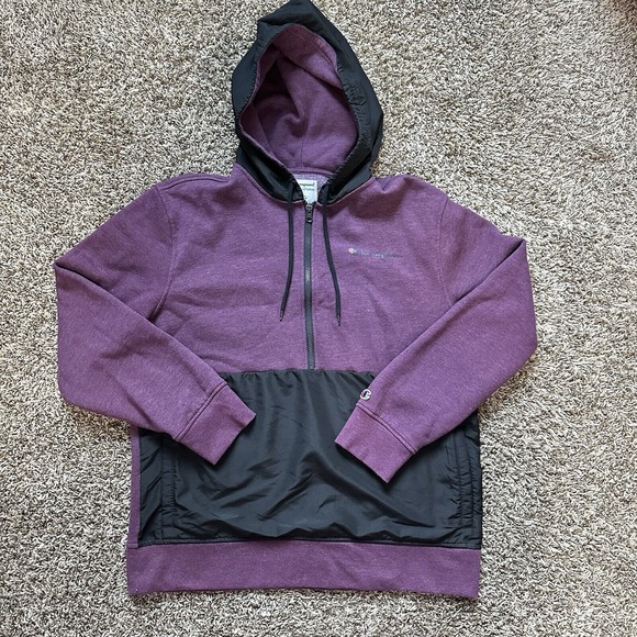 Champion Size Large Pullover Lightweight Hoodie‎ Sweatshirt Maroon Purple - Picture 1 of 9